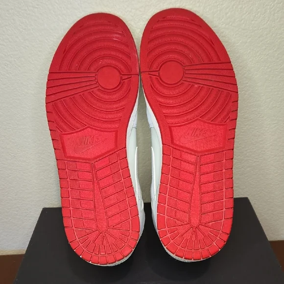 Men's Size 15 Jordan 1 Mid Hare 2015 White and Red Sneakers - Picture 4 of 13